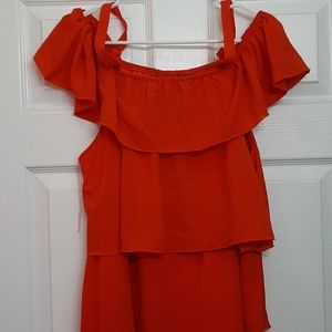 Women new orange redish off shoulder dress